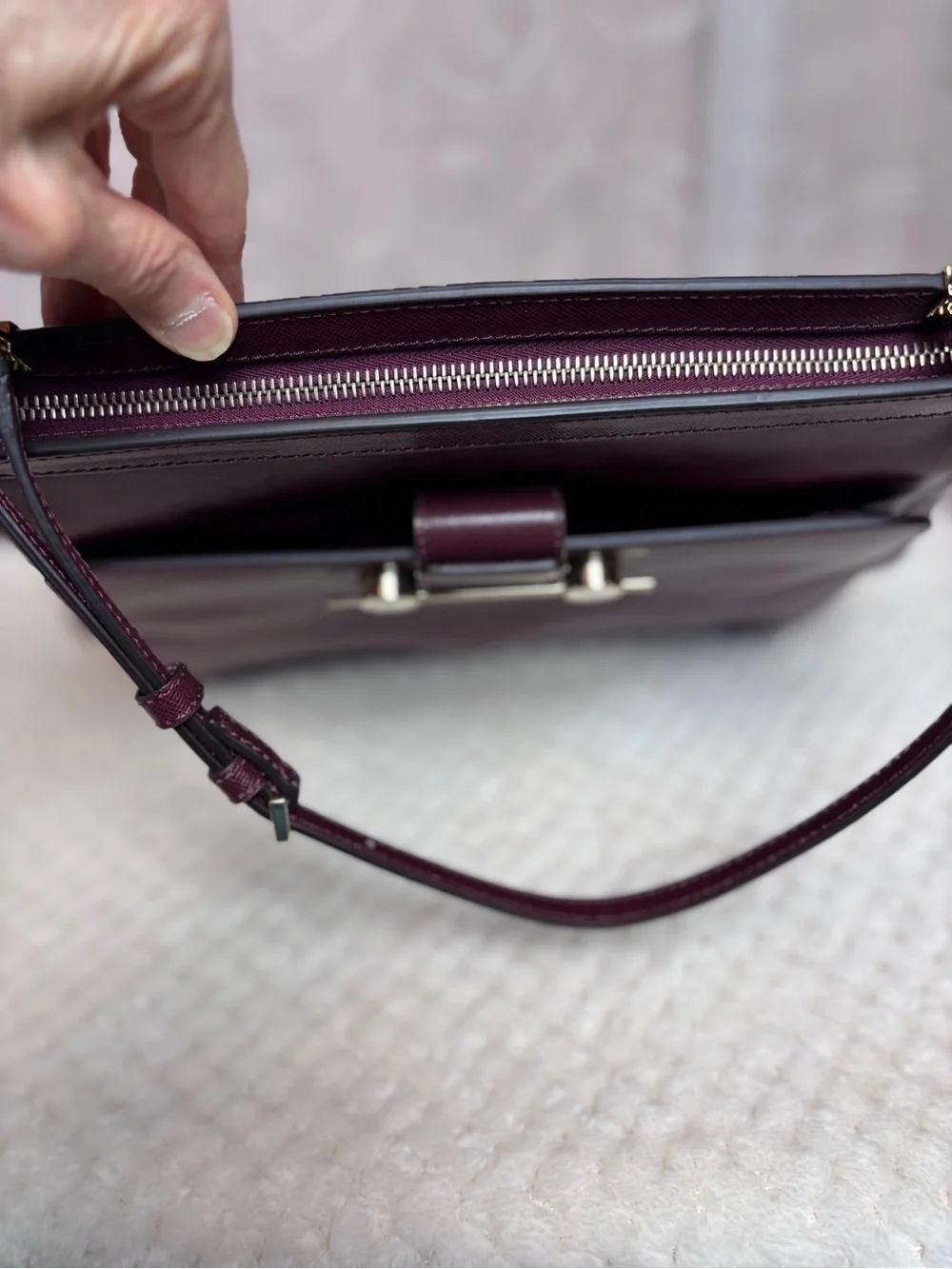 Jason Wu Daphne Smooth Burgundy Leather Luxury Shoulder Bag